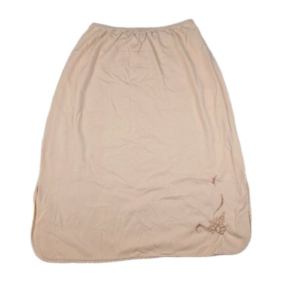 Vintage Vassarette Skirt Half Slip Women's Medium Beige side Slits - Picture 1 of 10